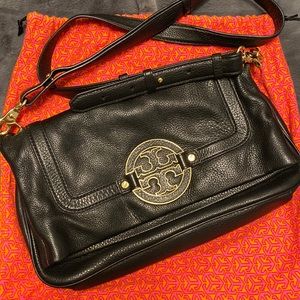 Tory Burch black leather cross body purse